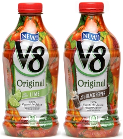 V8 Hint of Lime and V8 Hint of Black Pepper