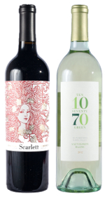 2011 Scarlett Cabernet Sauvignon and 2012 1070 Green Sauvignon Blanc