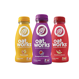 OatWorks oat-powered fruit smoothie bottles