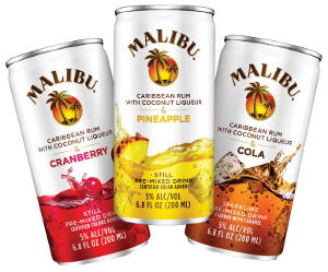 Malibu pre-mixed drinks