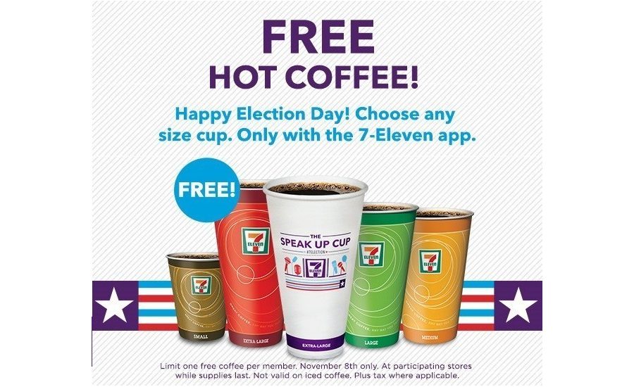 7-Eleven offers free coffee on Election Day | 2016-11-07 | Beverage Industry
