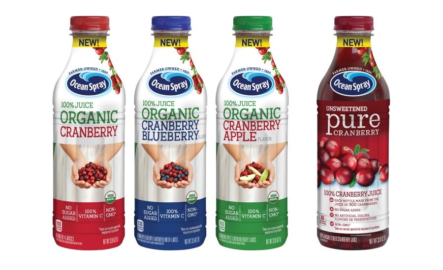 Ocean Spray Organic 100 Juice Blends, Pure Cranberry (Unsweetened) 100