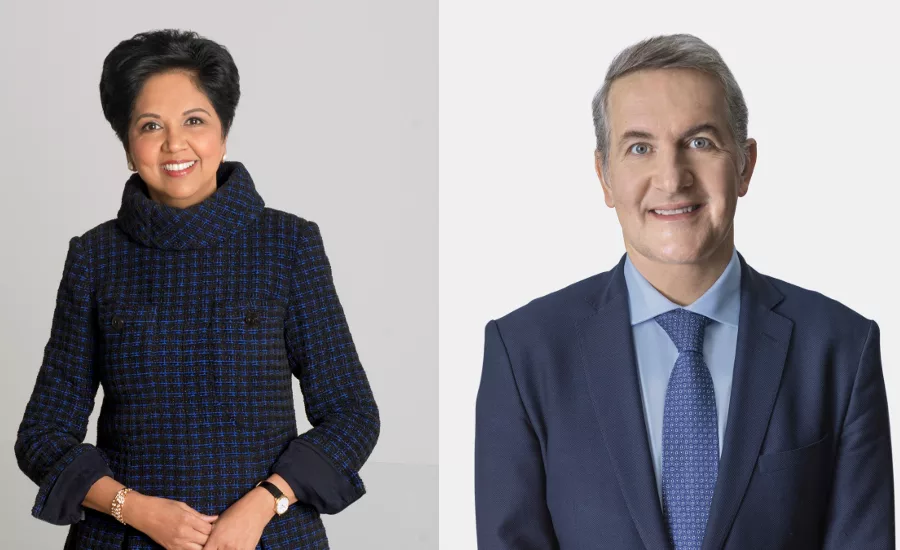 Indra Nooyi and Ramon Laguarta