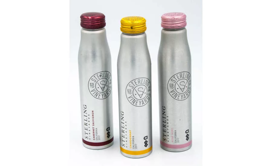 Sterling Vineyards aluminum bottles