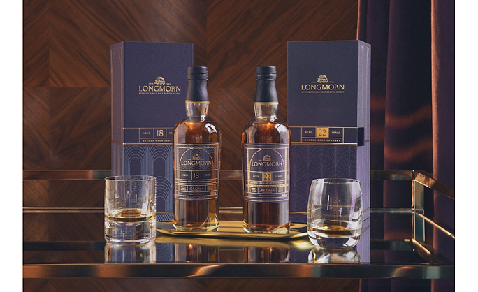 Longmorn 18-Year-Old and 22-Year-Old single malt whiskies
