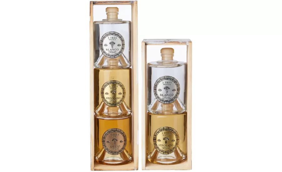 3 Tres Tequila Stackable Bottles