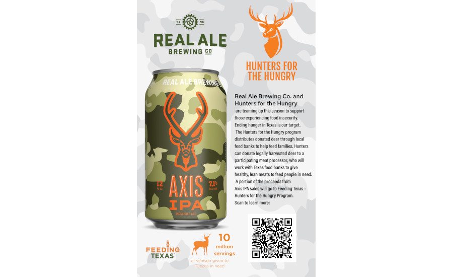 Real Ale Brewing, Feeding Texas partner on Axis IPA Camo Cans