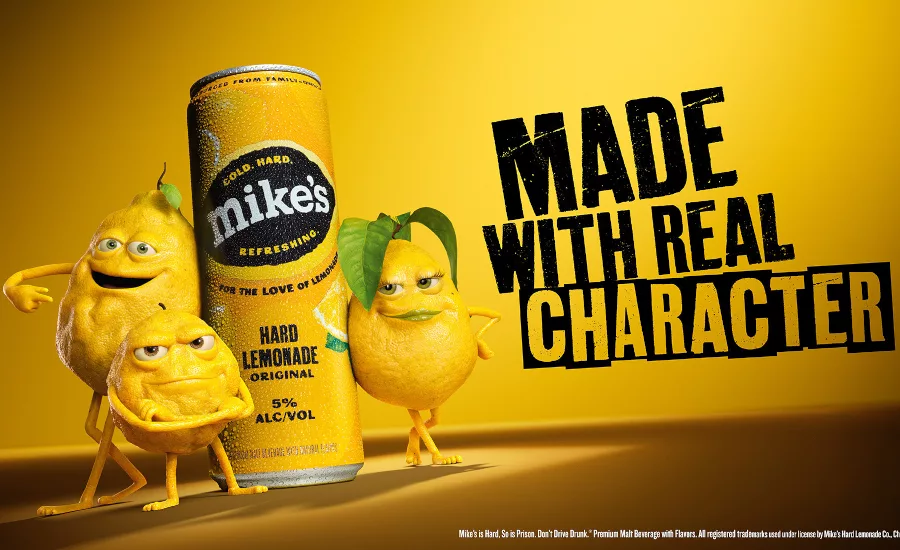 Mikes Hard Lemonade Made with Character.