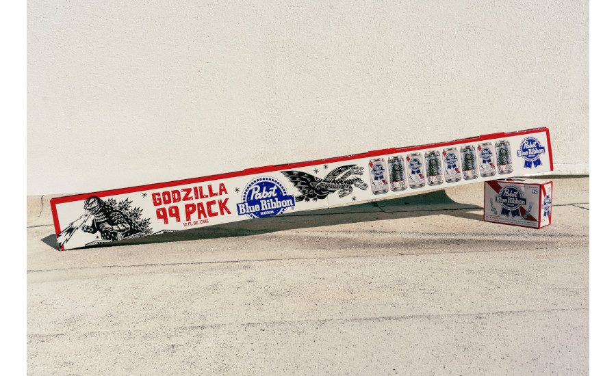 Pabst Blue Ribbon 99 pack gets Godzilla treatment