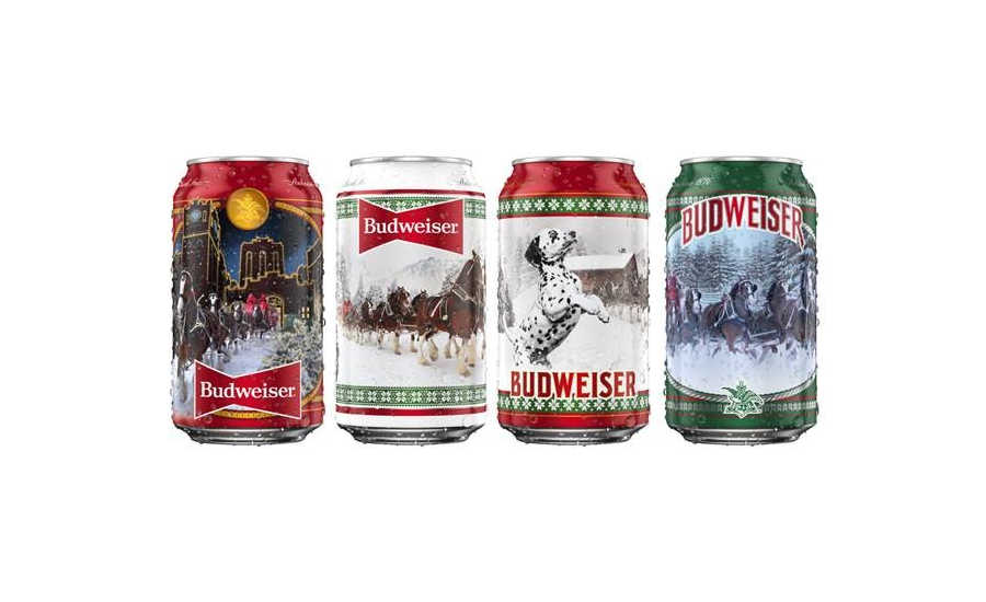12 oz Budweiser Happy Holidays Empty BEER CAN Limited Stein Clydesdales 2019 
