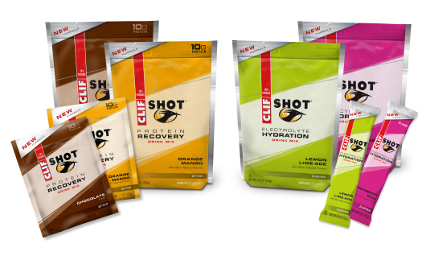 Clif Shot Electrolyte Hydration Drink Mix and Protein Recovery Drink Mix