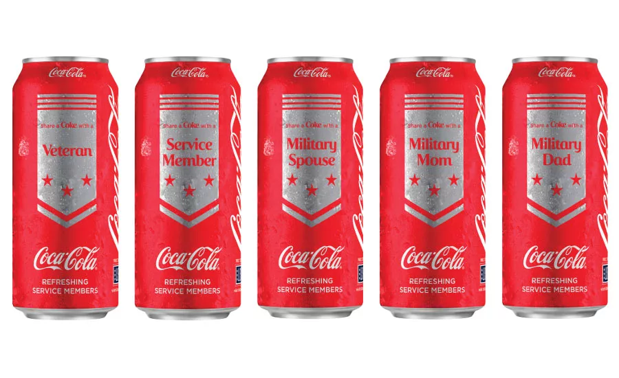 Coke cans honoring service members