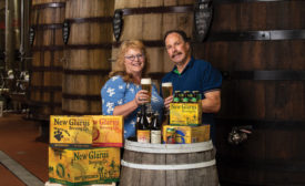 Pictured left to right: Deb Carey, Founder and President of New Glarus Brewing Co., and Daniel Carey, a Diploma Master Brewer. - Beverage Industry