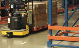 Guided vehicles commonly share the warehouse floor with human counterparts. - Beverage Industry