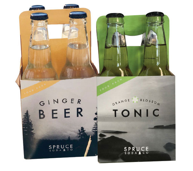 Spruce Soda’s Ginger Beer and Orange Blossom Tonic now are available in four-packs of 12-ounce glass bottles. - Beverage Industry