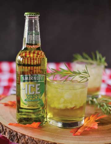The ingredients in the pictured cocktail include Smirnoff Ice Green Apple, ginger beer and bourbon. - Beverage Industry