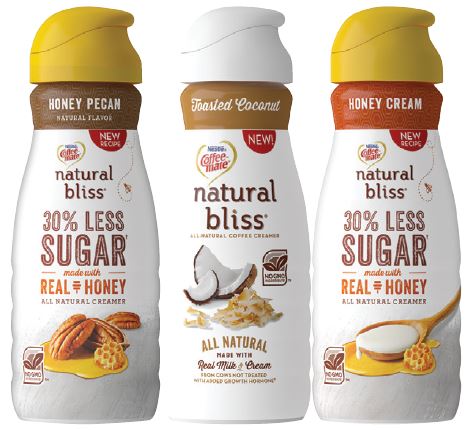 Natural Bliss highlighted four new coffee creamers in the bliss lineup: Oak Milk, plant-based Half & Half, Honey Cream and Honey Pecan, and Toasted Coconut. - Beverage Industry