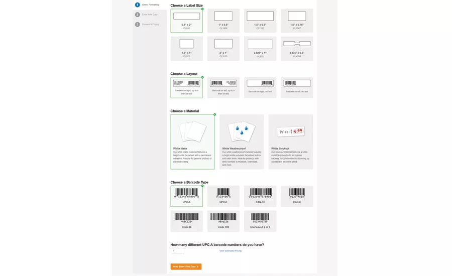 Online Labels Inc. Printed Barcode Tool - Beverage Industry