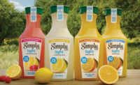 Simply Beverages launched a new Simply Light line in four flavors: Simply Light Orange Pulp Free, Simply Light Orange with Calcium & Vitamin D, Simply Light Lemonade, and Simply Light Lemonade with Raspberry. - Beverage Industry