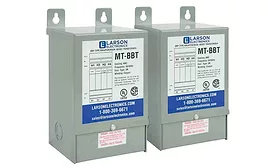 Larson Electronics' new three-phase Delta buck and boost step-down transformer for use in indoor and outdoor settings.