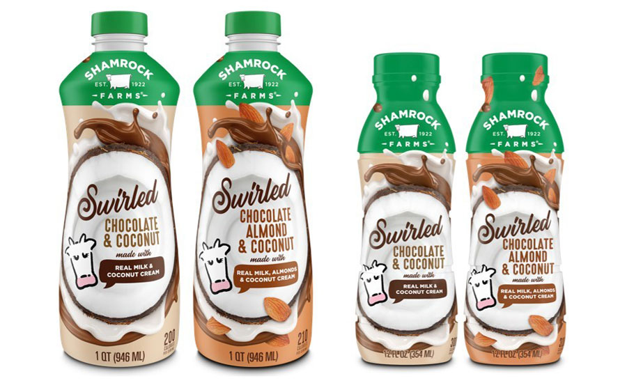 Swirled blends dairy and plant-based ingredients