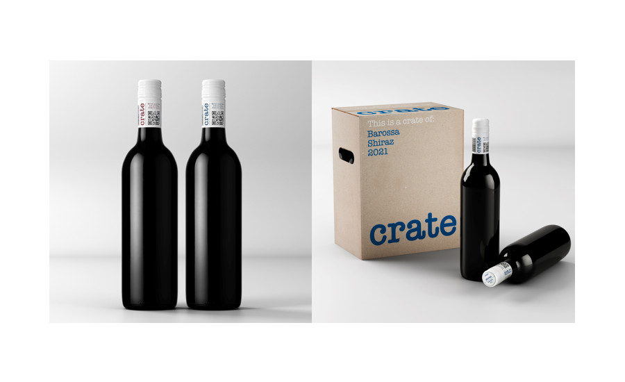 Crate label-less wine