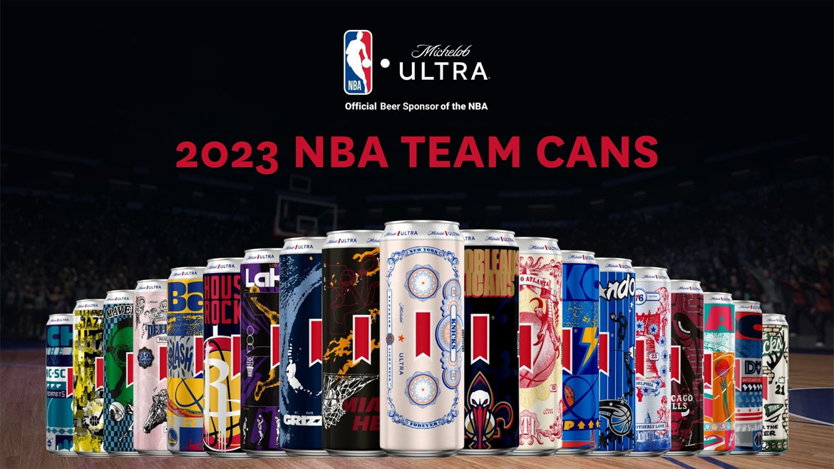 Michelob ULTRA 2023 NBA Team Cans