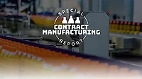 special report contract manufacturing logo with bottle manufacturing on the background