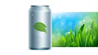 soda can with leaves in the background
