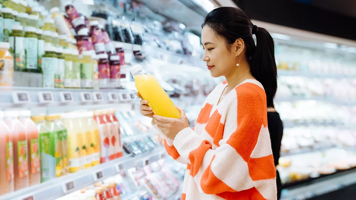 woman shopping at grocery store