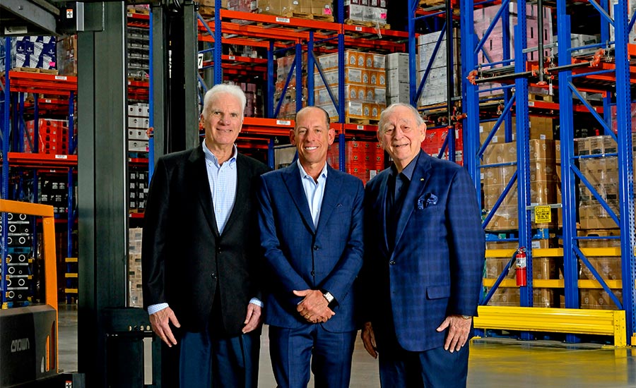 Pictured left to right: Bennett Glazer, executive vice chairman of the Board; Wayne E. Chaplin, president and CEO; and the late Harvey Chaplin, co-founder of Southern Glazer's Wine & Spirits.