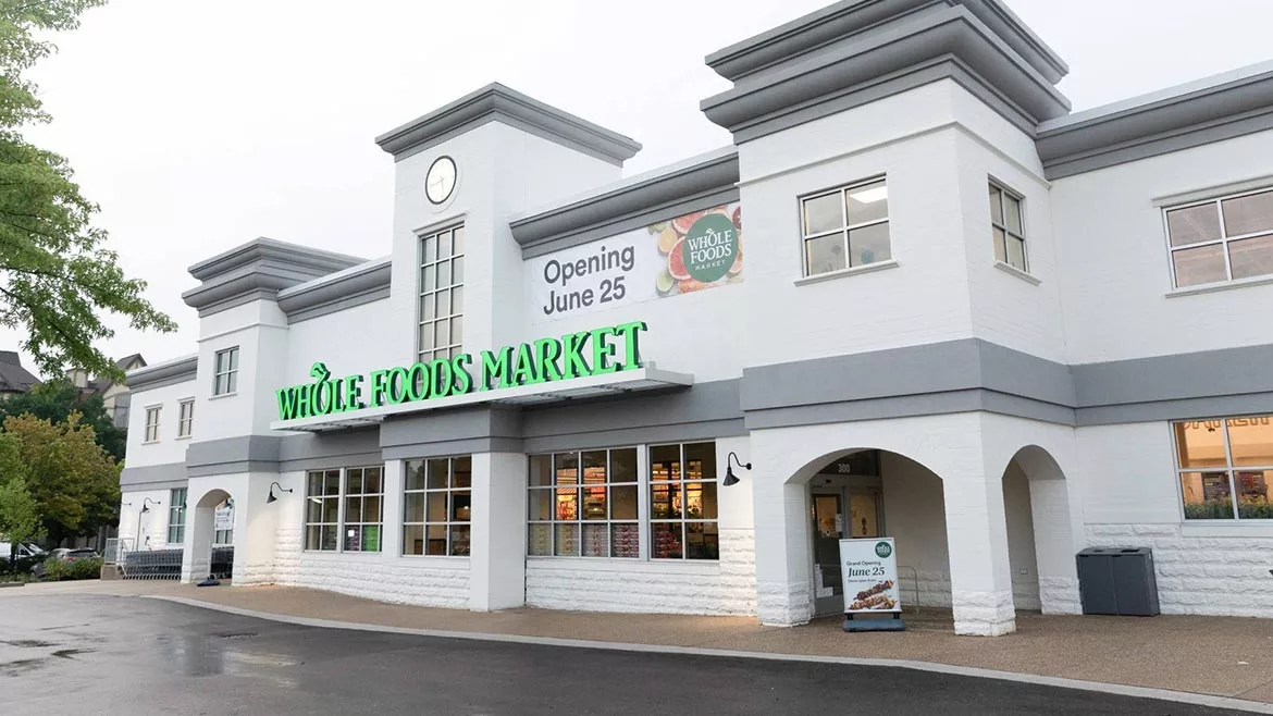 the exterior of a Whole Foods Market store