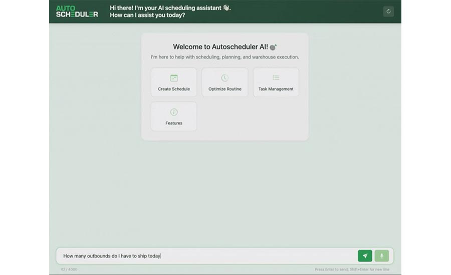 a screenshot of the AutoScheduler AI assistant,