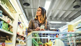 woman shopping at a grocery store