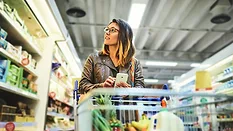 woman shopping at a grocery store