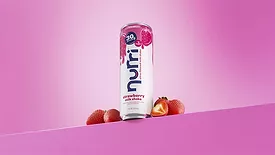 a can of Nurri Strawberry 30g Protein Ultra-Filtered Milk Shake