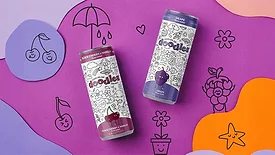 Oodles of Doodles Grape fizzy water can