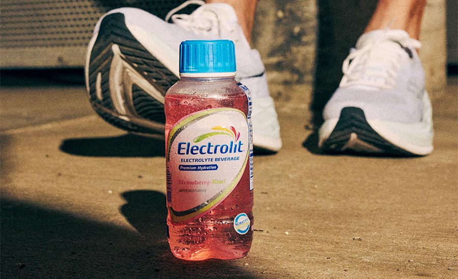 an Electrolit Electrolyte Beverage in the Strawberry-Kiwi flavor. 