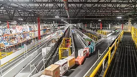 a modern industrial distribution center or fulfillment center