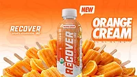 This image features a bottle of RECOVER 180 Organic Sports Hydration drink in the Orange Cream flavor. This image features a bottle of RECOVER 180 Organic Sports Hydration drink in the Orange Cream flavor.