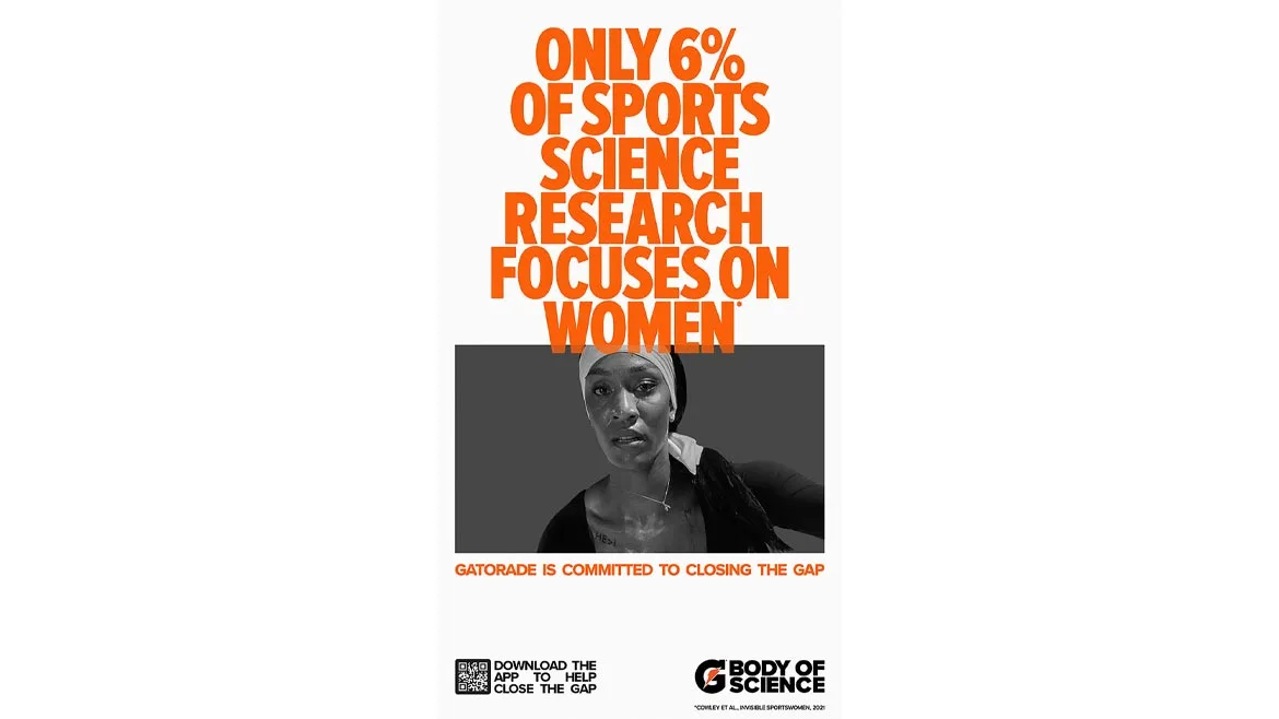 an advertisement for Gatorade's "Body of Science" campaign