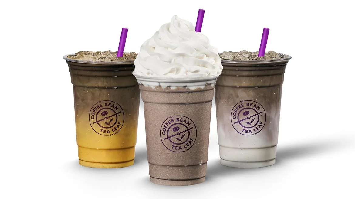 three seasonal iced coffee beverages from The Coffee Bean & Tea Leaf