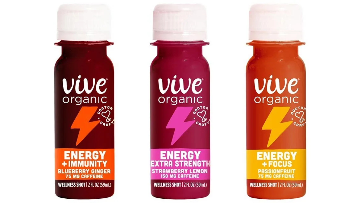 Vive Organic cold-pressed energy wellness shots