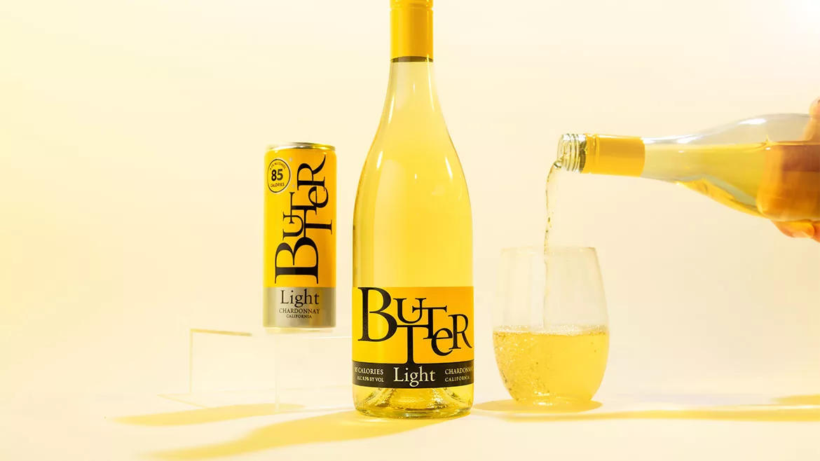 The item shown is ButterLight Chardonnay by JaM Cellars, a California white wine. 