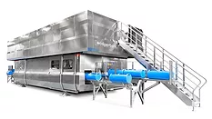 This image shows a Hiperbaric 525i High Pressure Processing (HPP) machine used for cold pasteurization of food and beverages. 
