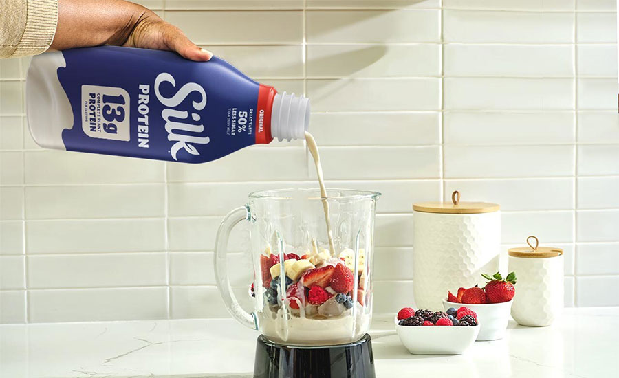 48 fl oz bottle of Silk Protein Original plant-based milk