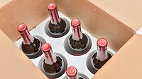 wine shipping box featuring specialized inserts to keep bottles secure during transport