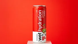 Wet Hydration Kiwi Strawberry Protein Water in a 12-ounce can