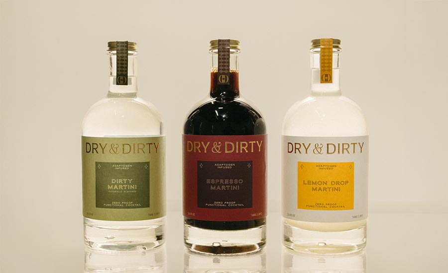 These products are Dry & Dirty zero-proof, functional martinis, launched in flavors like Espresso, Lemon Drop, and Dirty. 