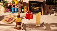 The image features the El Mayor Tequila Paloma to Sunset cocktail kit